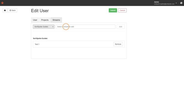 Step 9 - Click the “Select a stream to add” field
