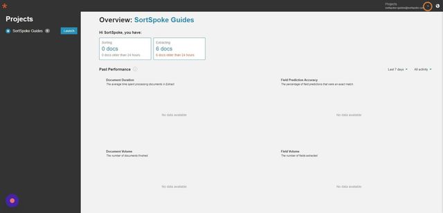 Step 3 - Click on account dropdown located in the top right hand corner of the page